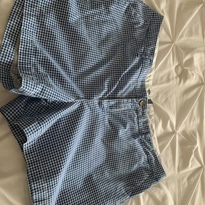 Showers, blue and white checked. Like new